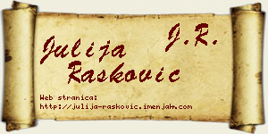 Julija Rašković vizit kartica